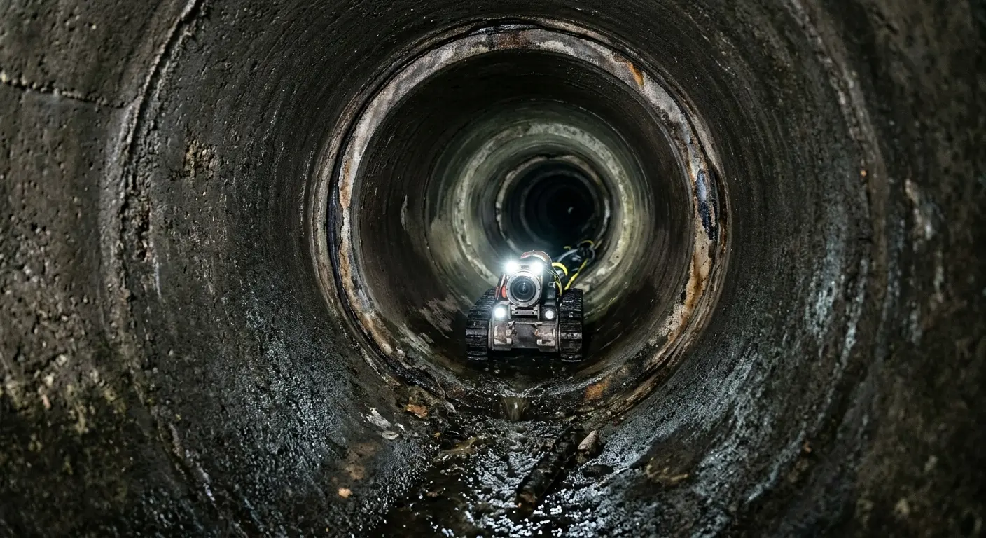 Robotic sewer camera inspecting pipe interior for Sewer Line Repair in Star