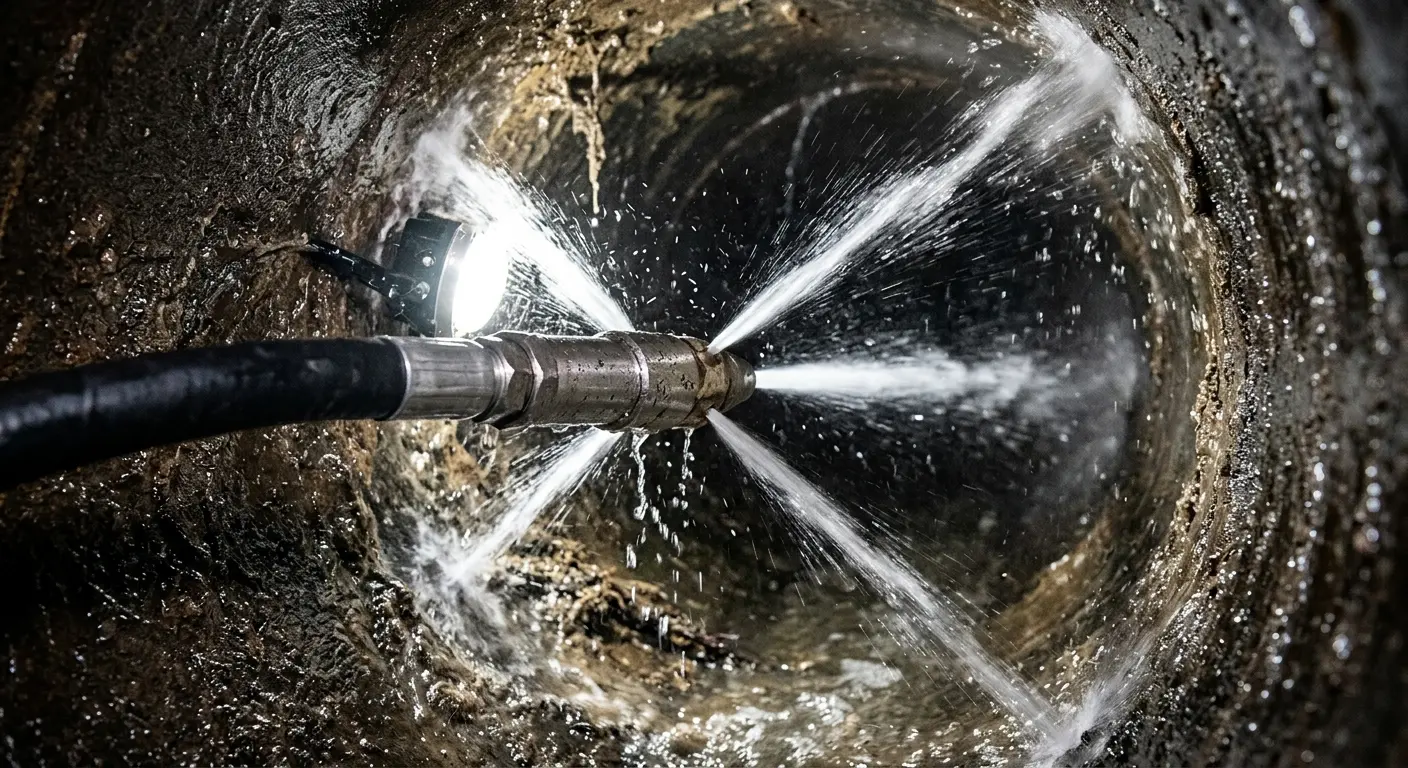 High-pressure hydro jetting nozzle cleaning sewer pipe for Sewer Cleanout in Star